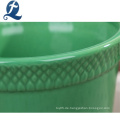 Grüner Keramikgartenblumentopf des neuen Entwurfs runder Form